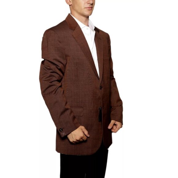 NWT Versace Single Breasted Brown Formal Blazer Jacket Sz 52 XL Wool Mohair